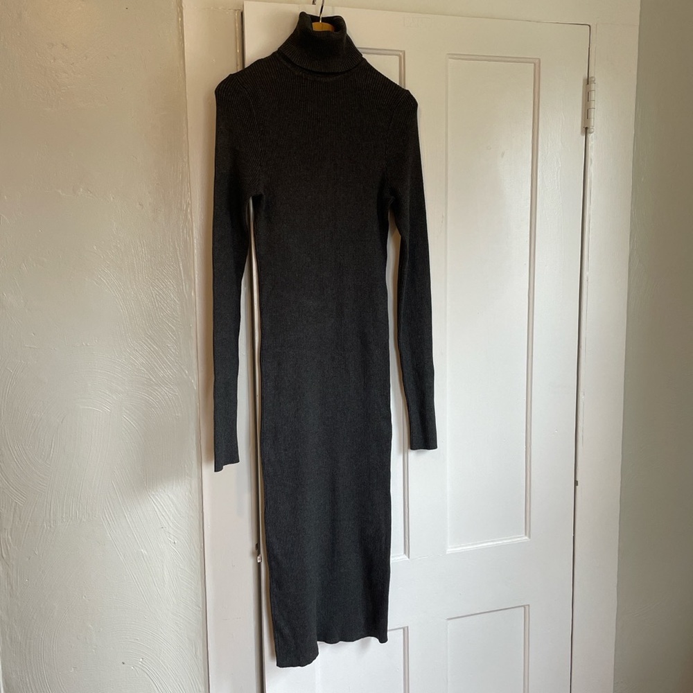 Women’s Slim Fit Ribbed Turtleneck Long Sleeve Maxi Knit Sweater Dress